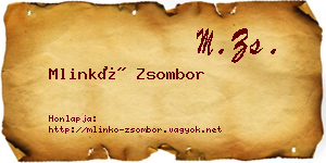 Mlinkó Zsombor névjegykártya