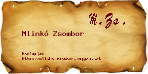 Mlinkó Zsombor névjegykártya