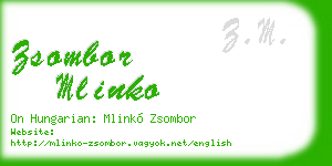 zsombor mlinko business card